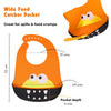 THE LITTLE LOOKERS Silicone Feeding Bib with Adjustable Strap, Waterproof, Easy to wash, Stain Proof | BPA Free/Soft Material Bibs with Tray/Food Catcher
