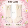 THE LITTLE LOOKERS Socks for Kids | Kid's Compact Cotton Stretch Solid Knee Length Sock | Stylish Socks | No Tightness | Cute Bow Pattern