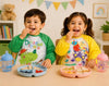 THE LITTLE LOOKERS Waterproof Baby Feeding Bib with Sleeves & Crumb Catcher Pocket | Soft PVC Apron Bib with Tie Closure | Washable & Reusable for Babies & Toddlers 6 Months to 3 Years
