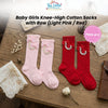 THE LITTLE LOOKERS Socks for Kids | Kid's Compact Cotton Stretch Solid Knee Length Sock | Stylish Socks | No Tightness | High-Top, Bow Pattern
