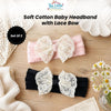 THE LITTLE LOOKERS Baby Hairband | Lace Bow Headbands | Stretchable & Lightweight | Headband for Newborns, Infants & Girls | Soft Elastic Cotton Hair Band