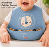 THE LITTLE LOOKERS Silicone Baby Feeding Bib Waterproof Adjustable Neck Closure Wide Food Catcher Pocket