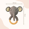 TOYPENTER Baby Rattle for Newborn, Crochet Elephant Rattle/Soft Toys for Newborns/Infants/Kids & Babies
