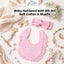 THE LITTLE LOOKERS Baby Hairband with Bib Set | Soft Cotton Headband & Muslin Bib Combo | Snap Button Closure Bib | Stretchable Headband | Newborn to Toddler (0–2 Years) | Gentle, Absorbent & Stylish Baby Accessory (Beige)