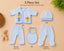 THE LITTLE LOOKERS New Born Baby Suit 5-Piece Set | Soft Polyester Quilted Top, Cap, Bib & 2 Bottoms (Open/Folded Feet)| Warm Clothing Set for Babies