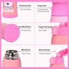 THE LITTLE LOOKERS Stainless Steel Insulated Sipper Bottle for Kids/Sipper School Bottle/Sipper Bottle with Straw/Travelling Water Bottle for Kids with Pop Up Straw (Pink,550ml)
