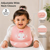 THE LITTLE LOOKERS Silicone Baby Feeding Bib Waterproof Adjustable Neck Closure Wide Food Catcher Pocket
