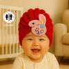 THE LITTLE LOOKERS Soft Knitted Baby Turban Cap with Cute Bunny Design – Warm & Stylish Winter Cap for Newborns & Infants Baby Boys / Girls (0-12 Months)