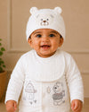 THE LITTLE LOOKERS Baby Winter 5-Piece Set | Soft Cotton Quilted Top, Cap, Bib & 2 Bottoms | Warm Clothing Set for Babies