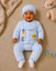 THE LITTLE LOOKERS New Born Baby Suit 5-Piece Set | Soft Polyester Quilted Top, Cap, Bib & 2 Bottoms (Open/Folded Feet)| Warm Clothing Set for Babies