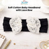 THE LITTLE LOOKERS Baby Hairband | Lace Bow Headbands | Stretchable & Lightweight | Headband for Newborns, Infants & Girls | Soft Elastic Cotton Hair Band