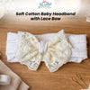 THE LITTLE LOOKERS Baby Hairband | Lace Bow Headbands | Stretchable & Lightweight | Headband for Newborns, Infants & Girls | Soft Elastic Cotton Hair Band