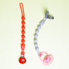 THE LITTLE LOOKERS Silicone Pacifier Clip for Baby Boys and Girls, One Piece Pacifier Clips, Wooden Soother Clips Design, Fits Most Pacifiers and Teething Toys (Pack of 2)