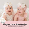 THE LITTLE LOOKERS Baby Hairband | Lace Bow Headbands | Stretchable & Lightweight | Headband for Newborns, Infants & Girls | Soft Elastic Cotton Hair Band