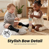 THE LITTLE LOOKERS Socks for Kids | Kid's Compact Cotton Stretch Solid Knee Length Sock | Stylish Socks | No Tightness | Cute Bow Pattern