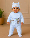 THE LITTLE LOOKERS Baby Winter 5-Piece Set | Soft Cotton Quilted Top, Cap, Bib & 2 Bottoms | Warm Clothing Set for Babies