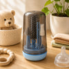 THE LITTLE LOOKERS Baby Bottle Cleaning Brush Set | BPA Free Silicone Bottle, Nipple & Straw Cleaner Kit with Storage Case & Spray Bottle