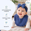 THE LITTLE LOOKERS Baby Hairband with Bib Set | Soft Cotton Headband & Muslin Bib Combo | Snap Button Closure Bib | Stretchable Headband | Newborn to Toddler (0–2 Years) | Gentle, Absorbent & Stylish Baby Accessory (Beige)