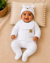 THE LITTLE LOOKERS Baby Winter 5-Piece Set | Soft Cotton Quilted Top, Cap, Bib & 2 Bottoms | Warm Clothing Set for Babies