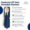 THE LITTLE LOOKERS Kids Reusable Travel Utensil Set with Case | Spoon, Fork, Knife & Chopsticks | Portable Lightweight Cutlery for School Lunch, Camping, Picnic & Travel