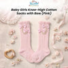 THE LITTLE LOOKERS Socks for Kids | Kid's Compact Cotton Stretch Solid Knee Length Sock | Stylish Socks | No Tightness | High-Top, Bow Pattern