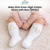 THE LITTLE LOOKERS Socks for Kids | Kid's Compact Cotton Stretch Solid Knee Length Sock | Stylish Socks | No Tightness | High-Top, Bow Pattern