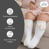 THE LITTLE LOOKERS Socks for Kids | Kid's Compact Cotton Stretch Solid Knee Length Sock | Stylish Socks | No Tightness | High-Top, Bow Pattern