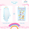 THE LITTLE LOOKERS Super Soft Baby Bath Towel Set | 1 Hooded Towel & 1 Bath Towel | for Infants & Babies - Set of 2