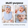 THE LITTLE LOOKERS Baby Hairband with Bib Set | Soft Cotton Headband & Muslin Bib Combo | Snap Button Closure Bib | Stretchable Headband | Newborn to Toddler (0–2 Years) | Gentle, Absorbent & Stylish Baby Accessory (Beige)