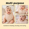 THE LITTLE LOOKERS Baby Hairband with Bib Set | Soft Cotton Headband & Muslin Bib Combo | Snap Button Closure Bib | Stretchable Headband | Newborn to Toddler (0–2 Years) | Gentle, Absorbent & Stylish Baby Accessory (Beige)