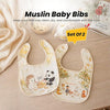 THE LITTLE LOOKERS Muslin Bib for Baby | Extra Absorbent 6-Layer Design | for Infants & Toddlers | Lightweight & Supersoft | Adjustable Button | Washable & Reusable | (Pack of 2)