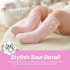 THE LITTLE LOOKERS Socks for Kids | Kid's Compact Cotton Stretch Solid Knee Length Sock | Stylish Socks | No Tightness | High-Top, Bow Pattern