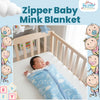 THE LITTLE LOOKERS Zipper Baby Blanket - Soft and Breathable Baby Wrapper, Swaddle for New Born Baby/Infants - Blue