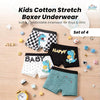 THE LITTLE LOOKERS Baby Underwear for Boys | Undergarment | Cotton Soft & Comfortable Kids Innerwear | Multi Cute Patterns | Boxer | Underwear for Baby/Toddler/Kids | (Pack of 4)