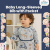 THE LITTLE LOOKERS Baby Bibs with Pocket Long Sleeved Bib for Toddlers, Kids I Washable, Lightweight & Waterproof, Bibs for 6 - 24 Months Baby
