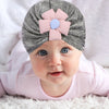 THE LITTLE LOOKERS Unisex Soft Turban Cap with Flower Bow, Beanie Cap for Newborn Baby/Infants, Baby Head-Wear | Suitable for 3 to 18 Months Baby