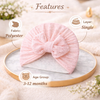 THE LITTLE LOOKERS Baby Turban Cap | Bow Knot Headwear for Newborn Boys & Girls | Soft & Cute Baby Hat | Cap for Babies | Lovely Flower Turban Cap 3-12 Months