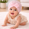 THE LITTLE LOOKERS Baby Turban Cap | Bow Knot Headwear for Newborn Boys & Girls | Soft & Cute Baby Hat | Cap for Babies | Lovely Flower Turban Cap 3-12 Months