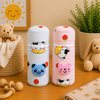 THE LITTLE LOOKERS Soft Plush Stretchable Baby Feeding Bottle Cover with Easy to Hold Strap | Cute Animated Overall Print Pack of 2 (Multicolor, Zip Closure 240ml,/8oz)