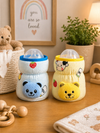 THE LITTLE LOOKERS Soft Plush Stretchable Baby Feeding Bottle Cover with Easy to Hold Strap | Cute Animated Overall Print Pack of 2, Multicolor