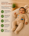 THE LITTLE LOOKERS New Born Baby Suit 5-Piece Set | Soft Polyester Quilted Top, Cap, Bib & 2 Bottoms (Open/Folded Feet)| Warm Clothing Set for Babies