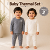 THE LITTLE LOOKERS Kids Winter Thermal Wear | Unisex Fleece Innerwear Set for Baby Girl & Baby Boy | Warm Woolen T-Shirt & Bottom Set
