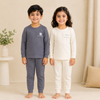 THE LITTLE LOOKERS Kids Winter Thermal Wear | Unisex Fleece Innerwear Set for Baby Girl & Baby Boy | Warm Woolen T-Shirt & Bottom Set
