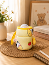 THE LITTLE LOOKERS Soft Plush Stretchable Baby Feeding Bottle Cover with Easy to Hold Strap | Cute Animated Overall Print Pack of 2, Multicolor