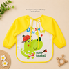 THE LITTLE LOOKERS Waterproof Baby Feeding Bib with Sleeves & Crumb Catcher Pocket | Soft PVC Apron Bib with Tie Closure | Washable & Reusable for Babies & Toddlers 6 Months to 3 Years