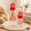 The Little Lookers Anti-Colic Glass Feeding Bottle with Silicone Sleeve | High Borosilicate Glass | BPA Free | Ultra Soft Flow Control Nipple | Leak-Proof Cap | Microwave & Dishwasher Safe | 0+ Months ( Pack of 2)