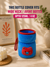 THE LITTLE LOOKERS Bottle Cover for Philips Avent/Wide Neck Feeders Soft Plush Stretchable Baby Feeding Bottle Cover with Easy to Hold Strap (Multicolor, Wide Neck 125ml/4OZ)