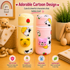 THE LITTLE LOOKERS Soft Plush Stretchable Baby Feeding Bottle Cover with Easy to Hold Strap | Cute Animated Overall Print Pack of 2 (Multicolor, Zip Closure 330ml,/11oz)