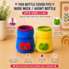THE LITTLE LOOKERS Bottle Cover for Philips Avent/Wide Neck Feeders Soft Plush Stretchable Baby Feeding Bottle Cover with Easy to Hold Strap (Multicolor, Wide Neck 125ml/4OZ)