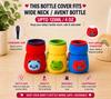 THE LITTLE LOOKERS Bottle Cover for Philips Avent | Soft Plush Stretchable Baby Feeding/Water/Milk Bottle Cover with Easy to Hold Strap | (Multicolor, Wide Neck 125ml/4oz)